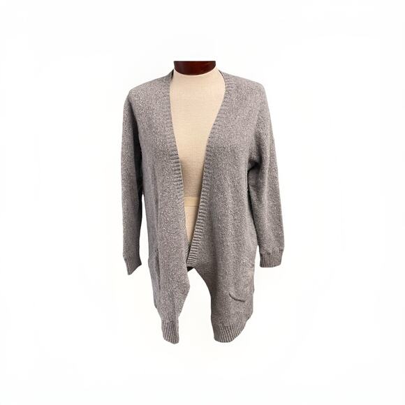 Eileen Fisher Gray Sweater Open Cardigan Size XL Wool Blend Pockets Minimalist - Picture 1 of 5